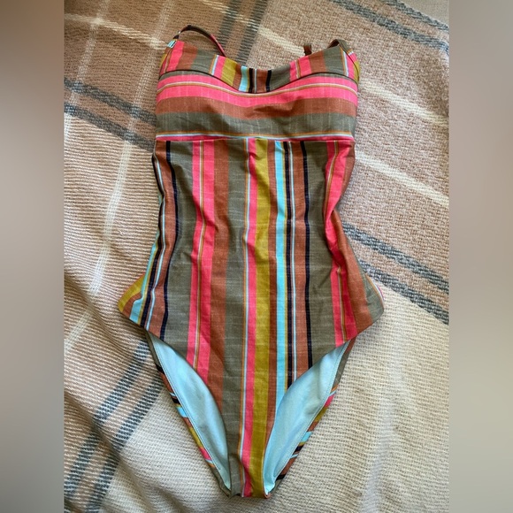 prAna Lurisia Size M colorful Adjustable Tie-Back One Piece Swimsuit Swim Cacti - Picture 7 of 9